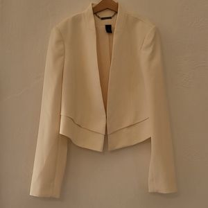 White Cropped Blazer